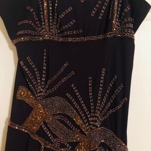 Maxi dress embroidered with beads